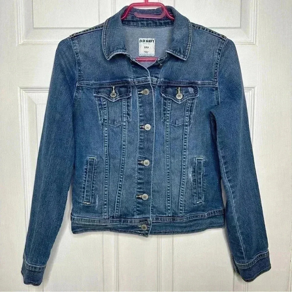 Old Navy Jean  Jacket Distressed Size Small - Picture 1 of 16
